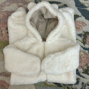 Carter's 6 Months Hooded Sherpa Bunting Pram -Vanilla Cream